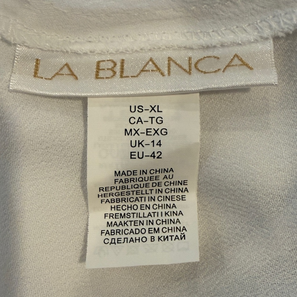 La Blanca White Sleeveless Maxi White Dress, Size XL - Picture 6 of 11